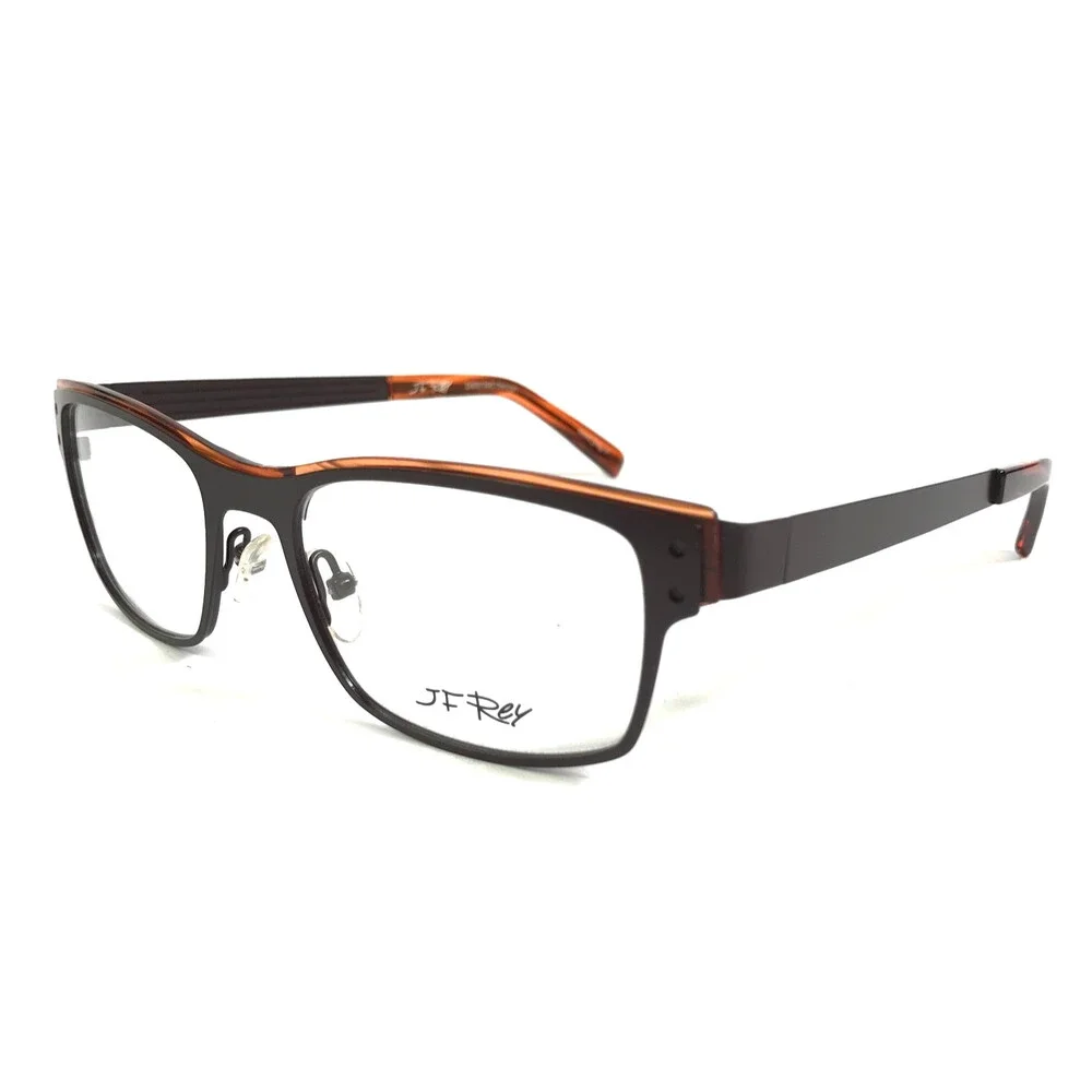 J.F. Rey Eyeglasses Frames JF2553 9060 Matte Brown Orange Horn 52-19-140